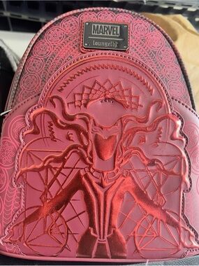Loungefly Metallic Red Scarlet Witch Mini Backpack - Disney Parks Exclusive NWT